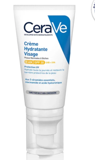CeraVe Crème Hydratante Visage SPF 30 Peaux Normales à Sèches 52 ml