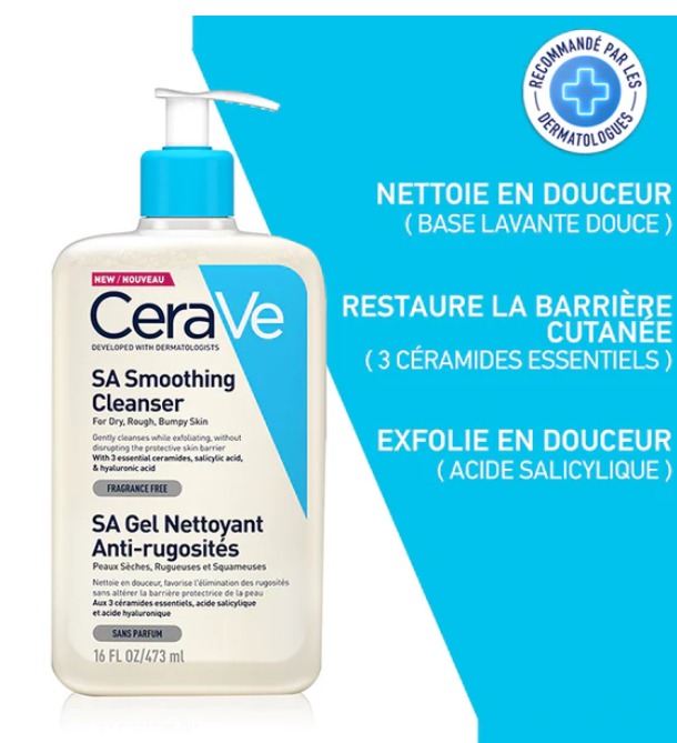 CeraVe SA Gel Nettoyant Anti-rugosités 473 ml